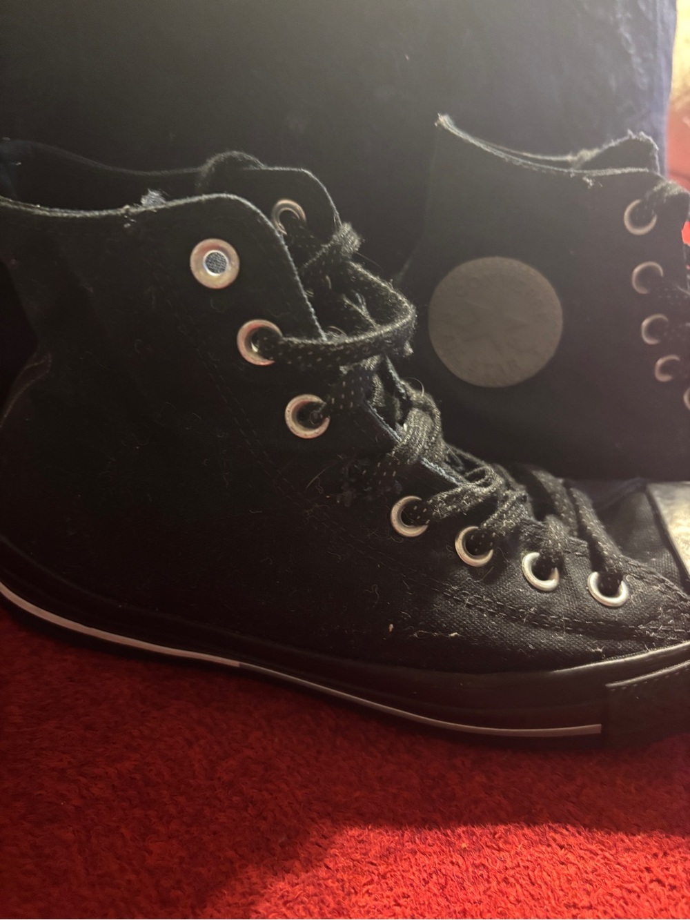 Converse Chuck Taylor Black High-Top Sneakers with gray logo Women’s 9/Men’s 7 - Picture 2 of 7